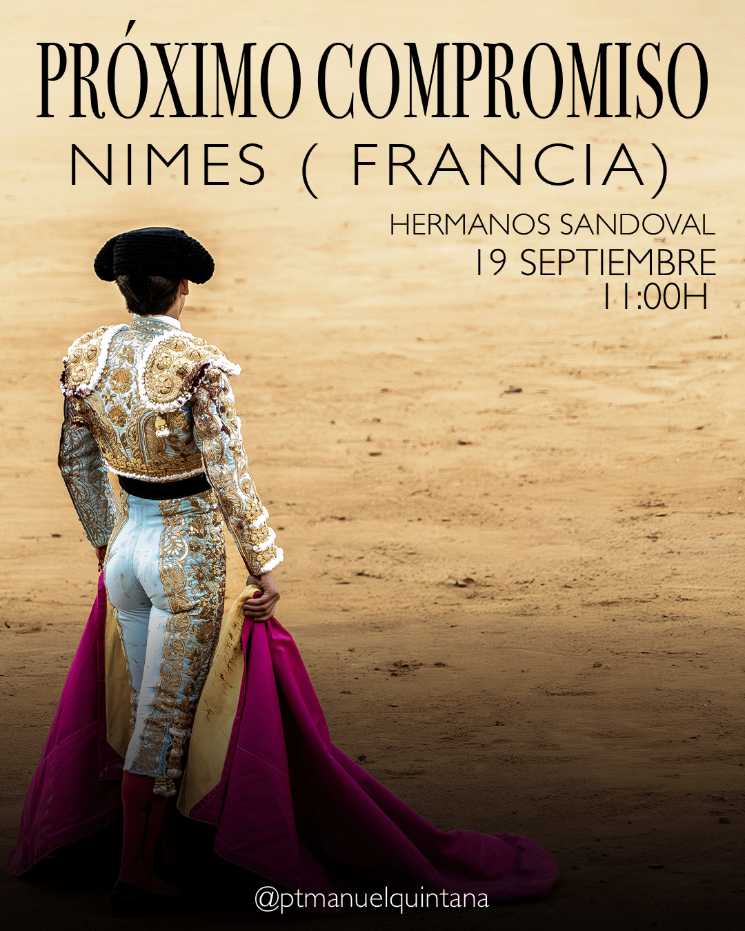 Manuel Quintana reaparecerá en Nimes el próximo sábado 19 en la novillada matinal